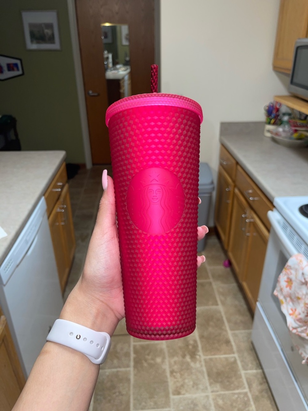 Starbucks Hot Pink Studded Tumbler with Matching Straw